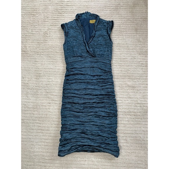 Nicole Miller Dresses & Skirts - Vintage Y2K 90's Nicole Miller Gold Label Blue Rushed Dress Size 6 USA $450
